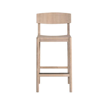 Tabouret de bar Rod 65 cm - Chêne blanchi huilé blanc - Mavis