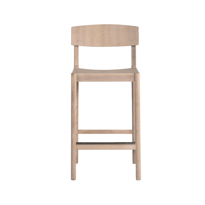 Tabouret de bar Rod 65 cm, Chêne blanchi huilé blanc Mavis
