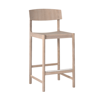 Tabouret de bar Rod 65 cm - Chêne blanchi huilé blanc - Mavis