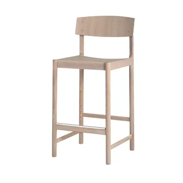 Tabouret de bar Rod 65 cm - Chêne blanchi huilé blanc - Mavis