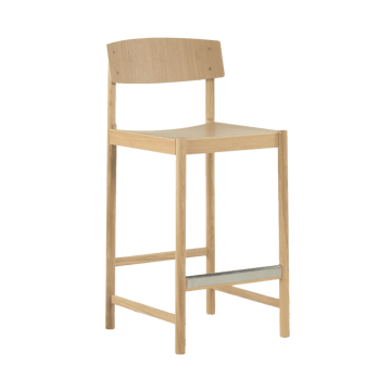 Tabouret de bar Rod 65 cm - Chêne blanchi pigmenté, finition mate laquée - Mavis