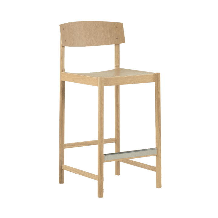 Tabouret de bar Rod 65 cm, Chêne blanchi pigmenté, finition mate laquée Mavis