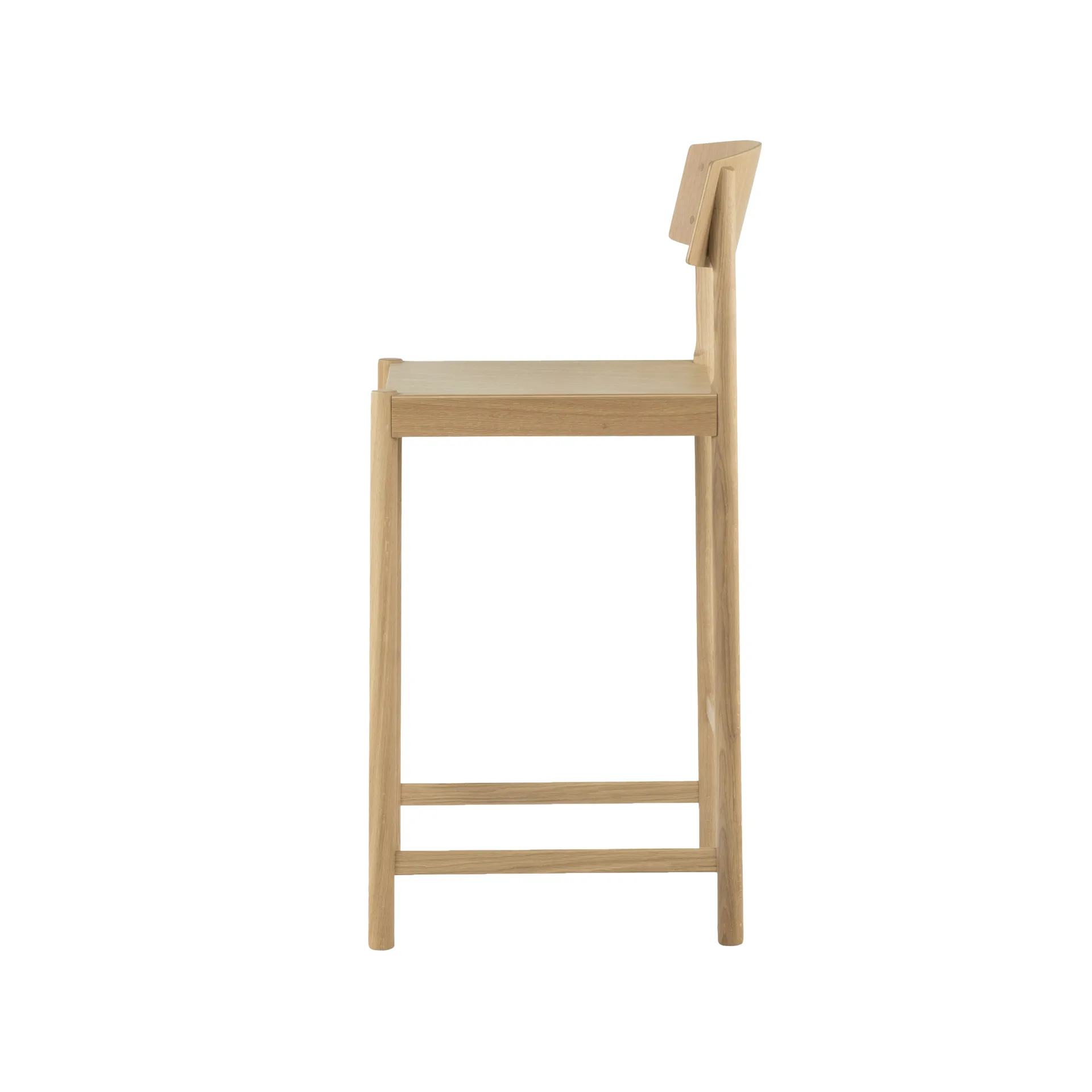 Tabouret de bar Rod 65 cm, Chêne blanchi pigmenté, finition mate laquée Mavis