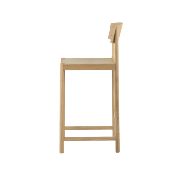 Tabouret de bar Rod 65 cm - Chêne blanchi pigmenté, finition mate laquée - Mavis