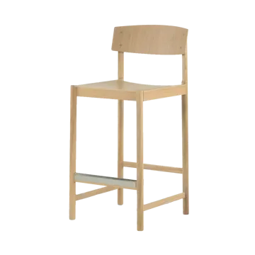 Tabouret de bar Rod 65 cm - Chêne blanchi pigmenté, finition mate laquée - Mavis