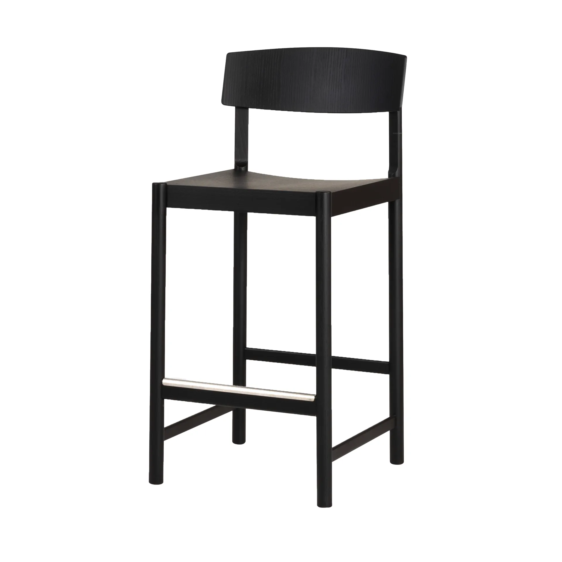 Tabouret de bar Rod 65 cm, Frêne noirci Mavis