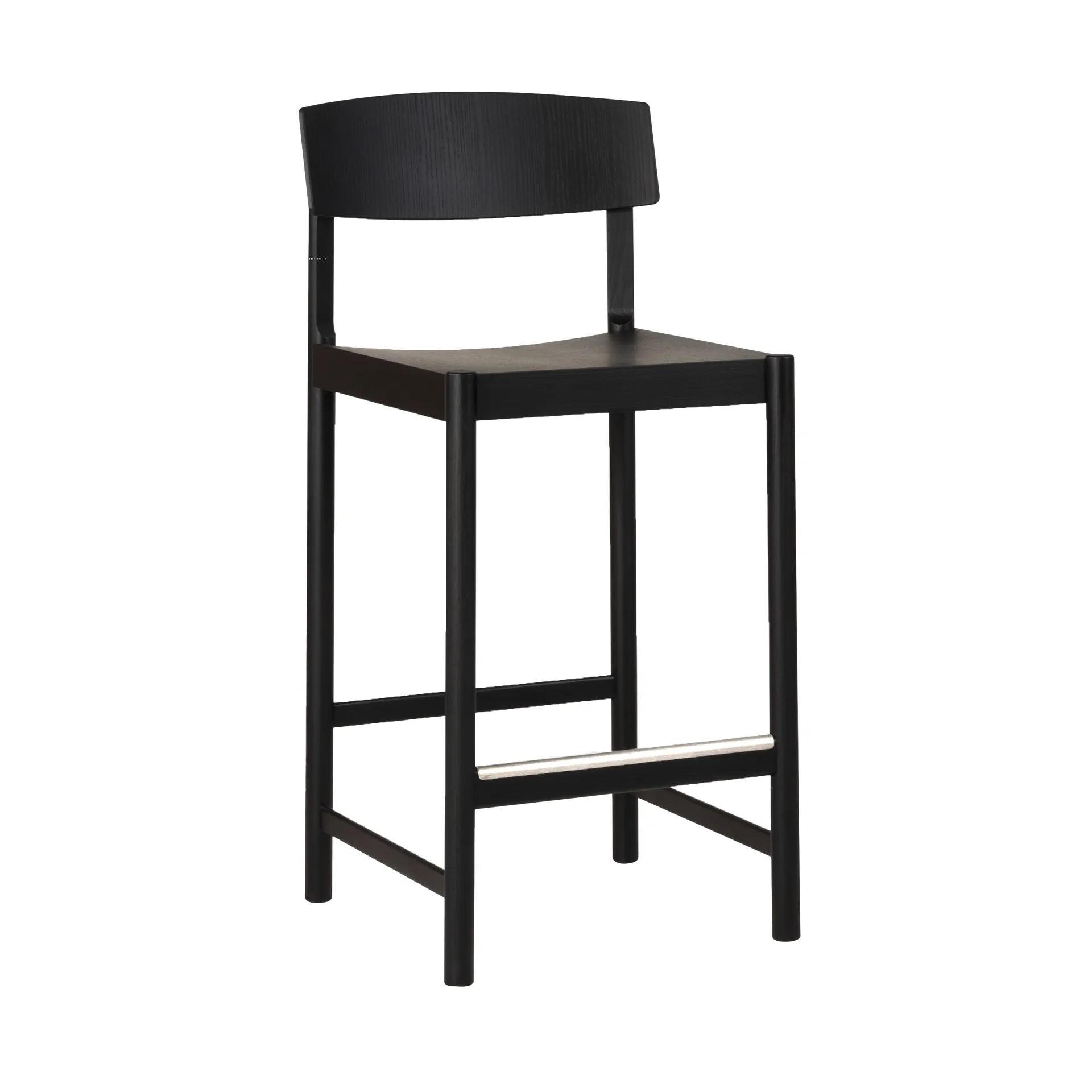 Tabouret de bar Rod 65 cm, Frêne noirci Mavis