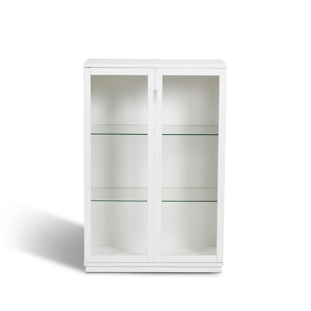 Vitrine Aoko 120 cm, Blanc laqué Mavis