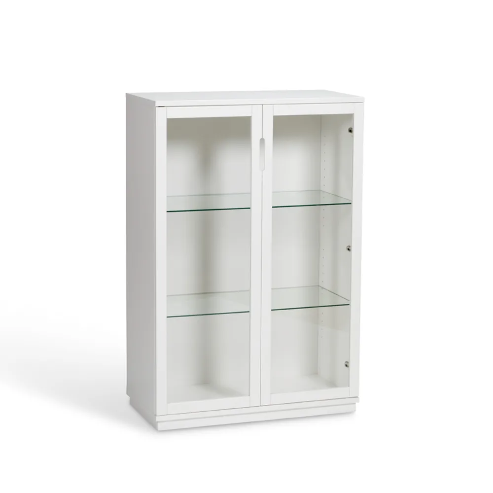 Vitrine Aoko 120 cm, Blanc laqué Mavis