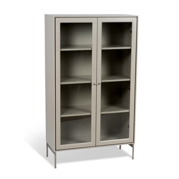 Vitrine Volt 130 cm beige - Détails en acier inoxydable - Mavis