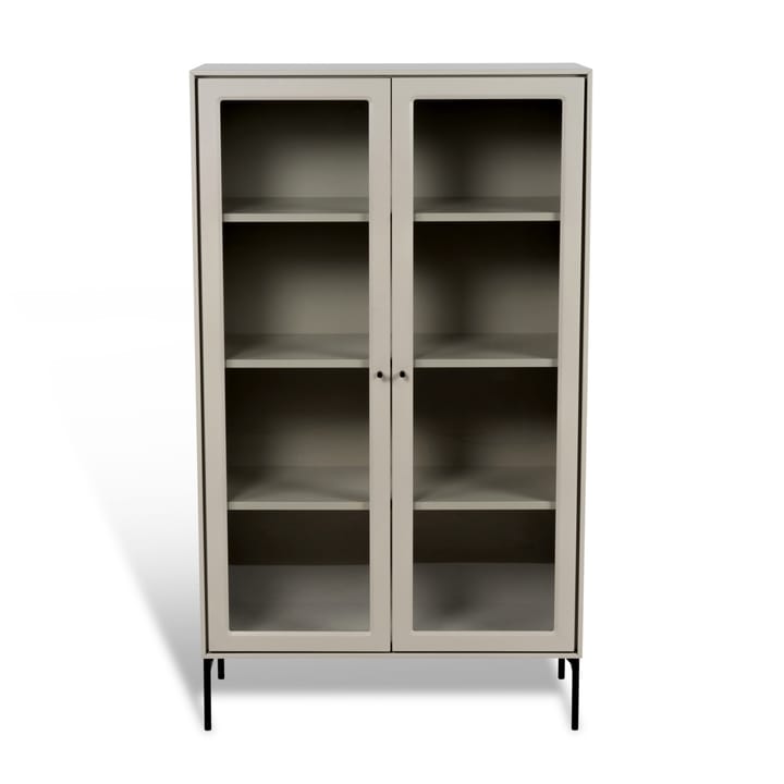 Vitrine Volt 130 cm beige - Détails en noir - Mavis
