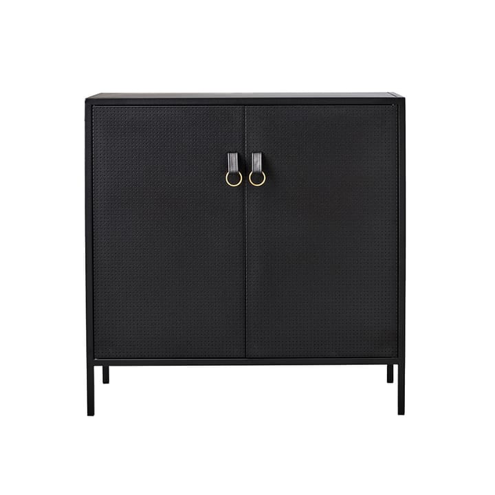 Armoire Liza - noir, détails en cuir - Maze