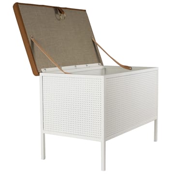 Banc de rangement Frank - Blanc-cognac - Maze