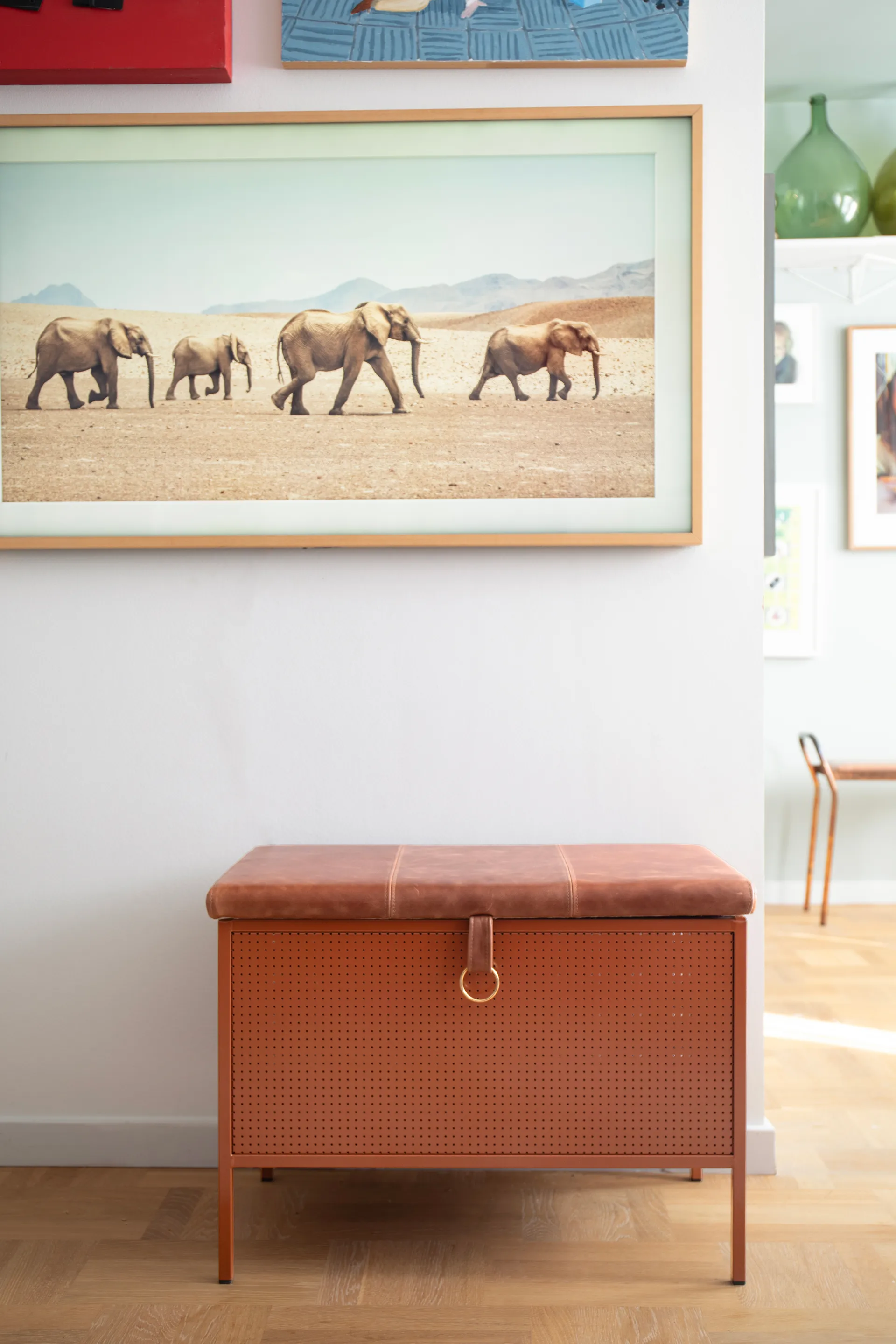 Banc de rangement Frank, Cinnamon-vintage cognac Maze