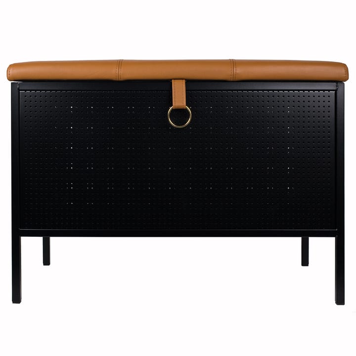 Banc de rangement Frank - Noir-cognac - Maze