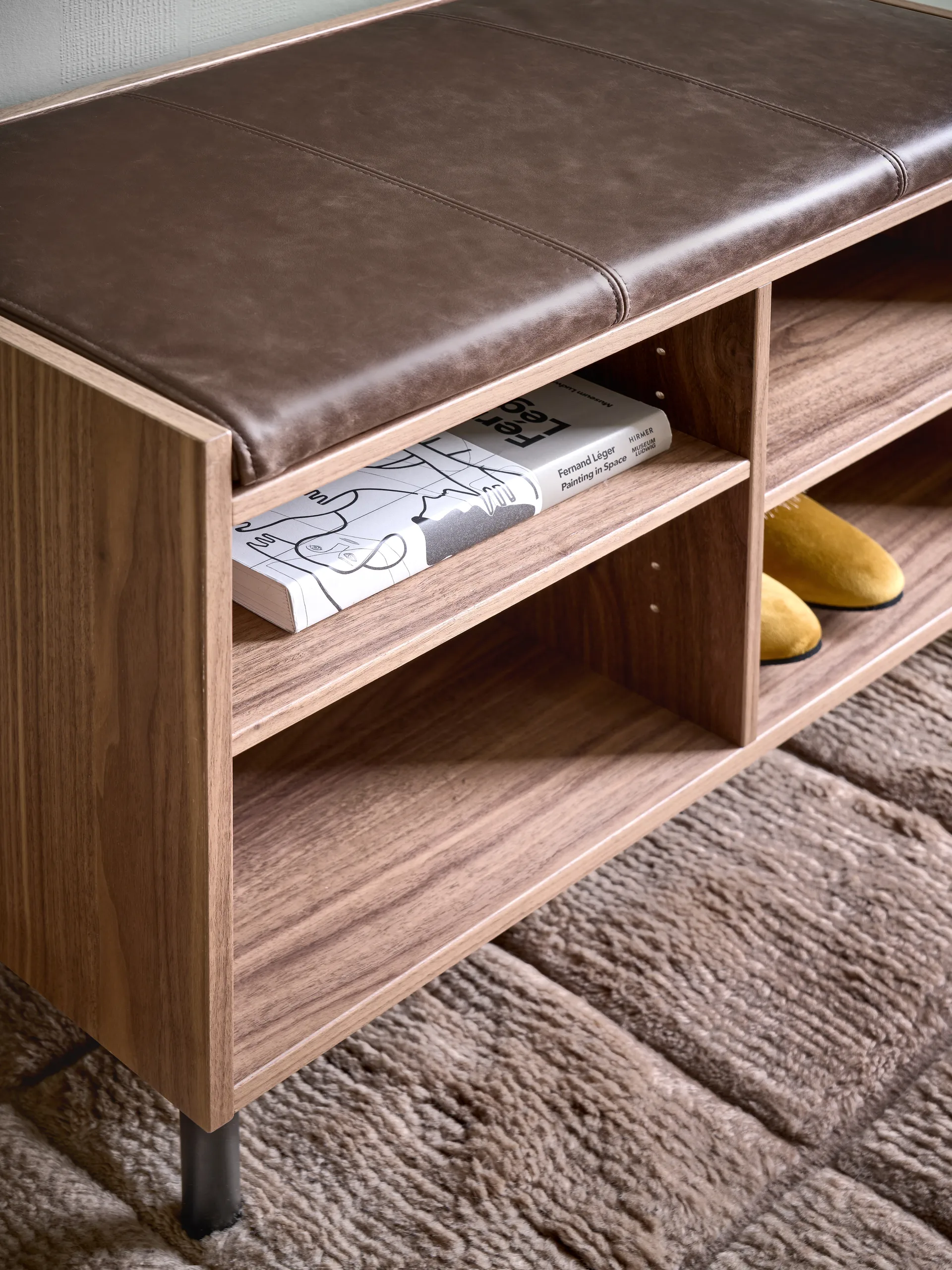 Banc de rangement Gentle, Noyer, 78x53x35 cm Maze