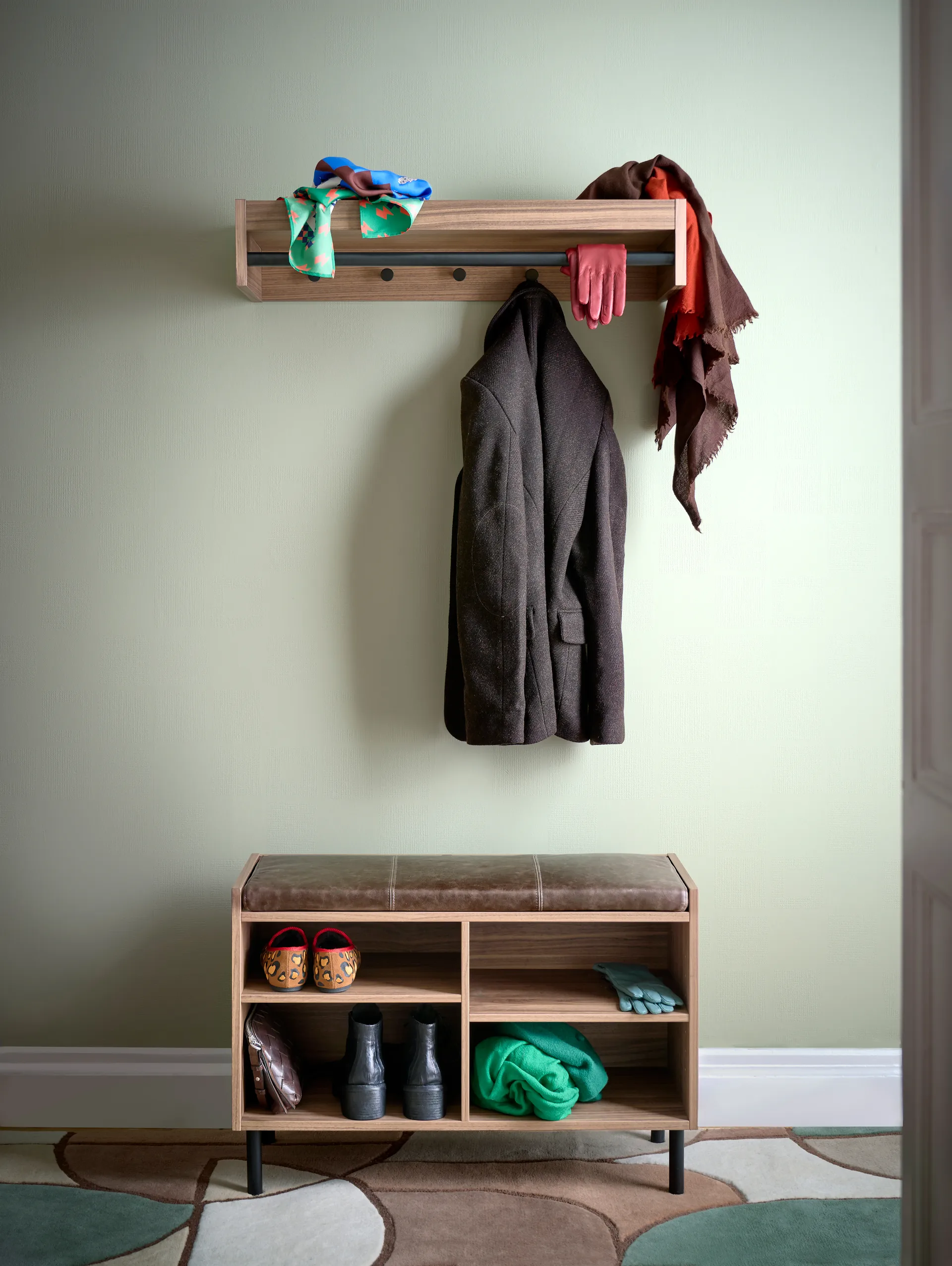 Banc de rangement Gentle, Noyer, 78x53x35 cm Maze