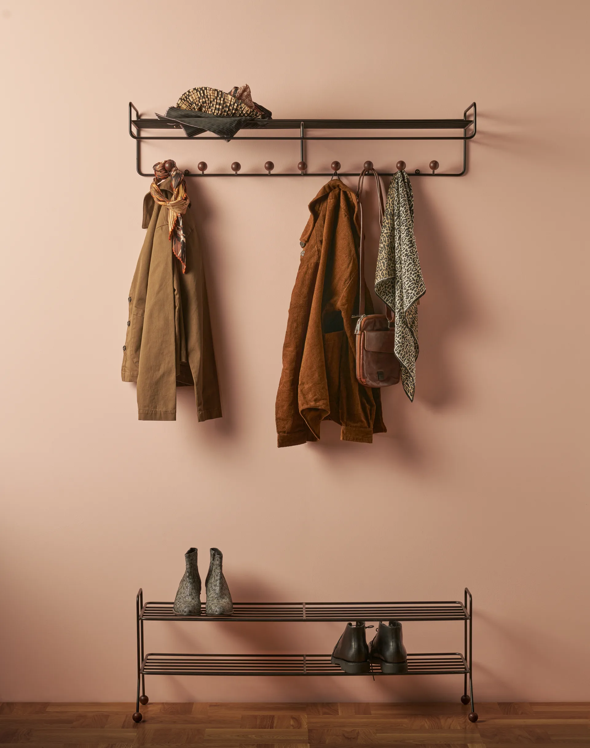 Bill Shoe Shelf L, Noir-marron foncé Maze