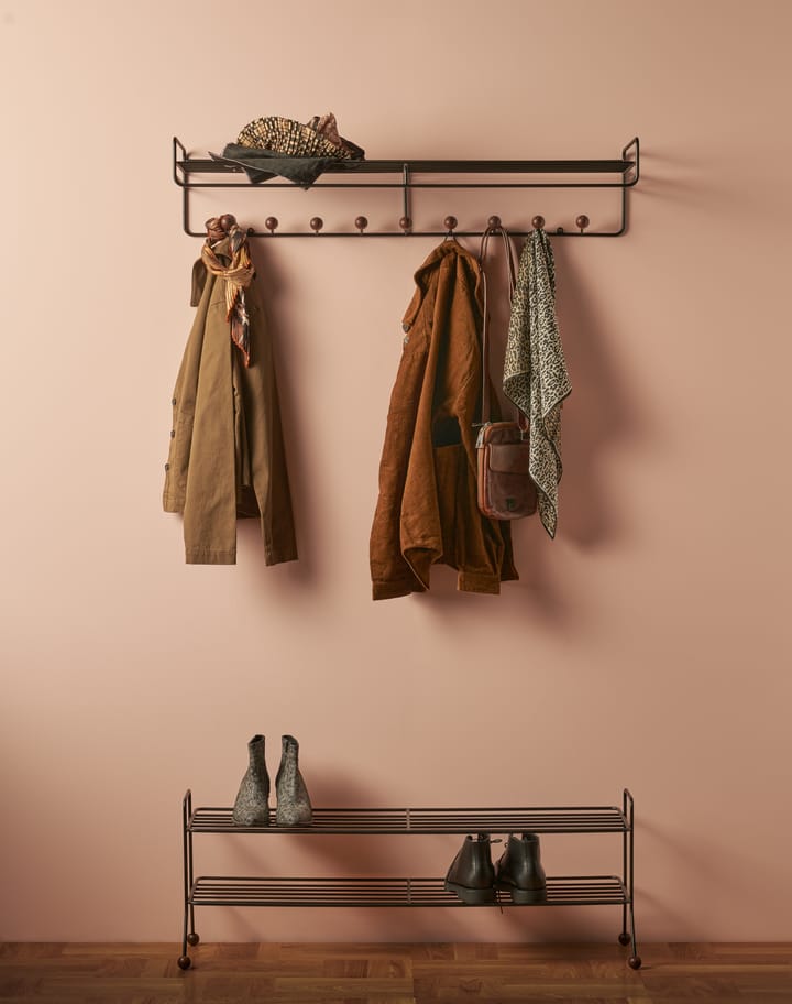 Étagère à chapeaux Bill Hat Rack L, Marron foncé-noir Maze