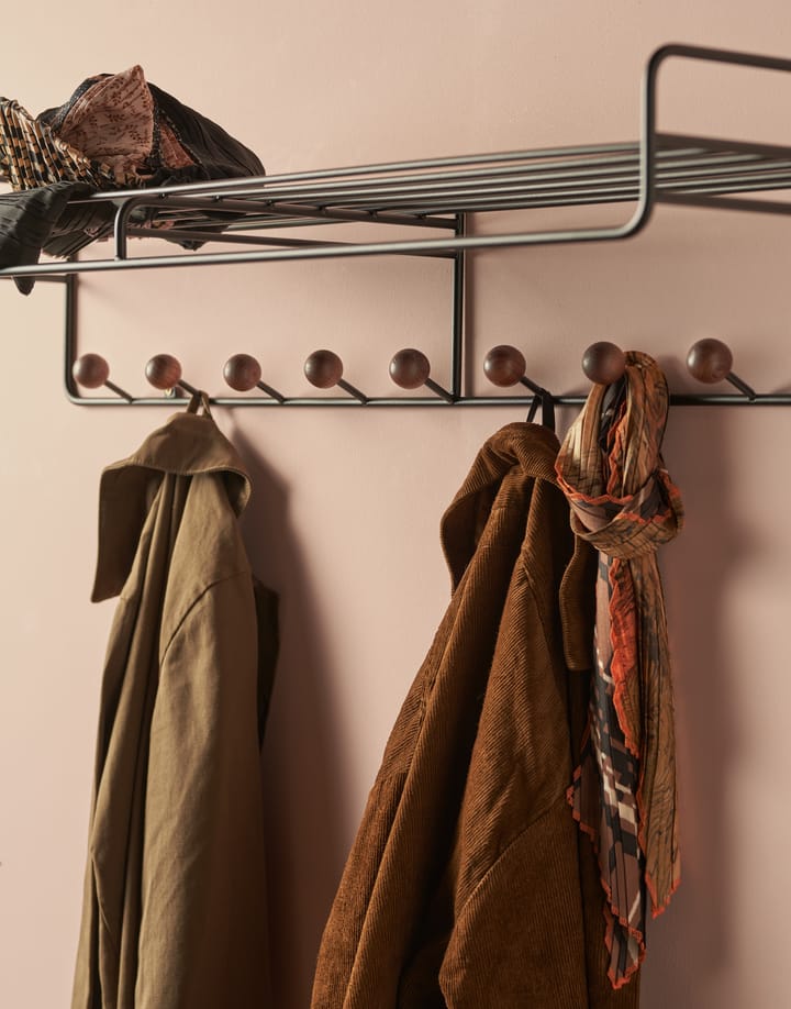 Étagère à chapeaux Bill Hat Rack L, Marron foncé-noir Maze