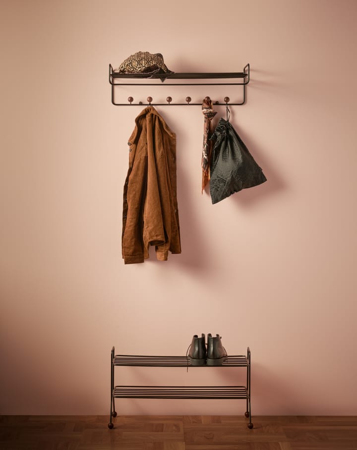 Étagère à chapeaux Bill Hat Rack, Marron foncé-noir Maze