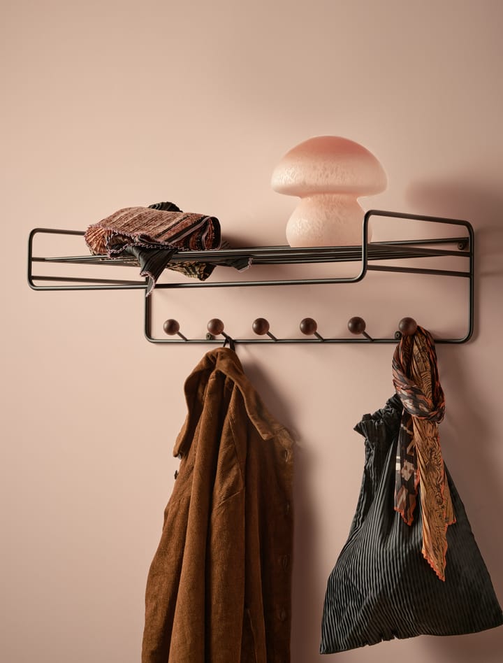 Étagère à chapeaux Bill Hat Rack, Marron foncé-noir Maze