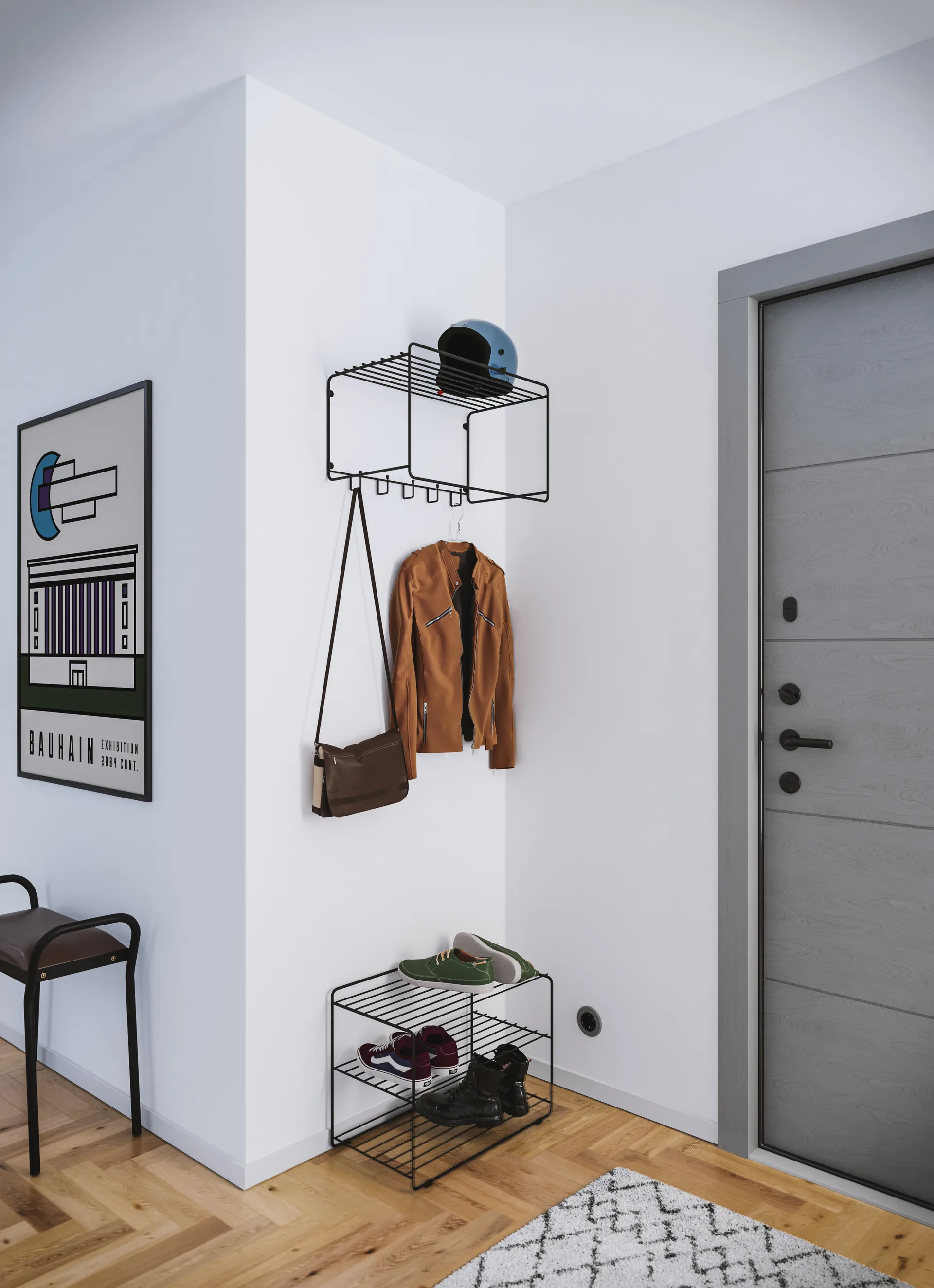 Etagère à chapeaux Uptown, Noir Maze