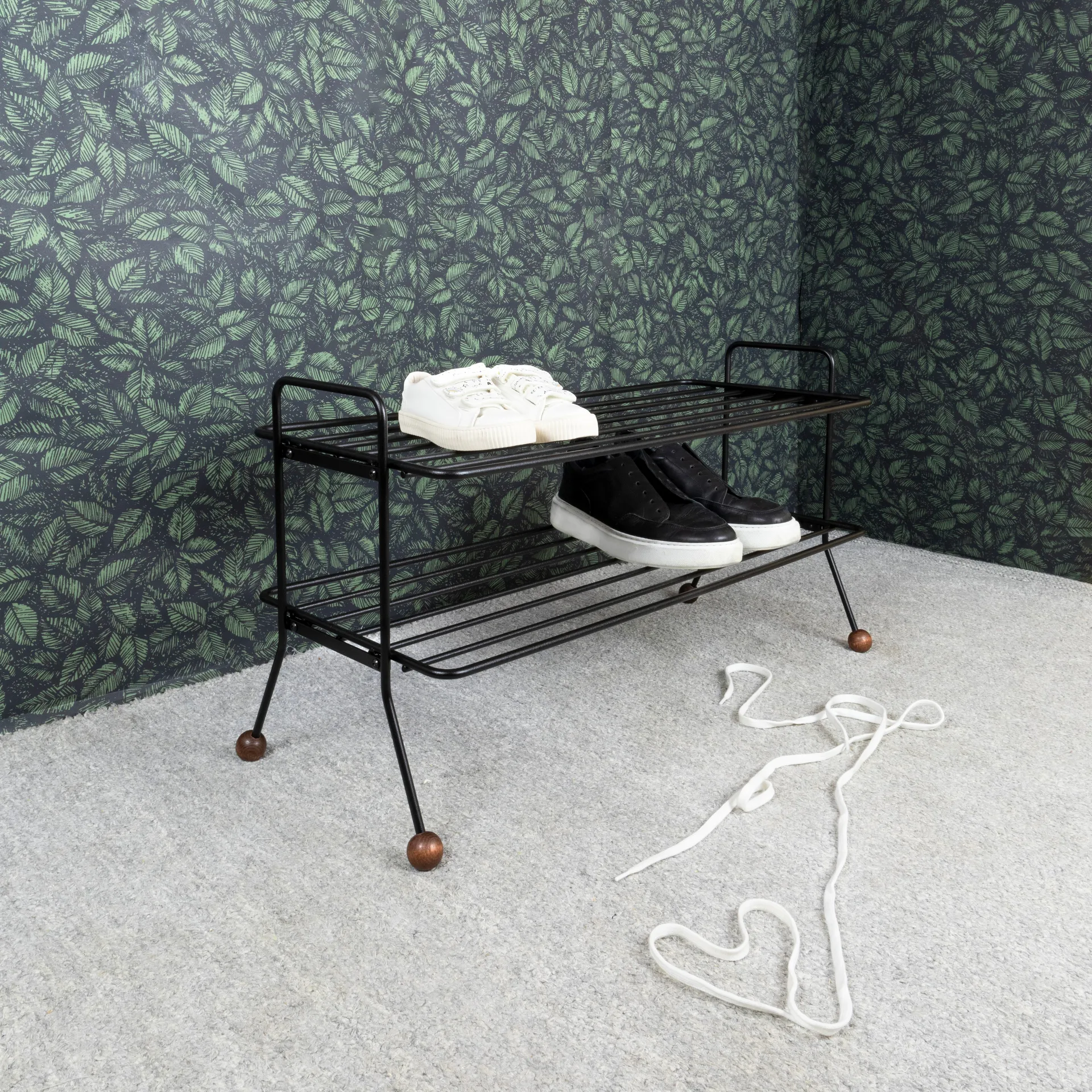 Etagère à chaussures Bill, Noir-marron foncé Maze