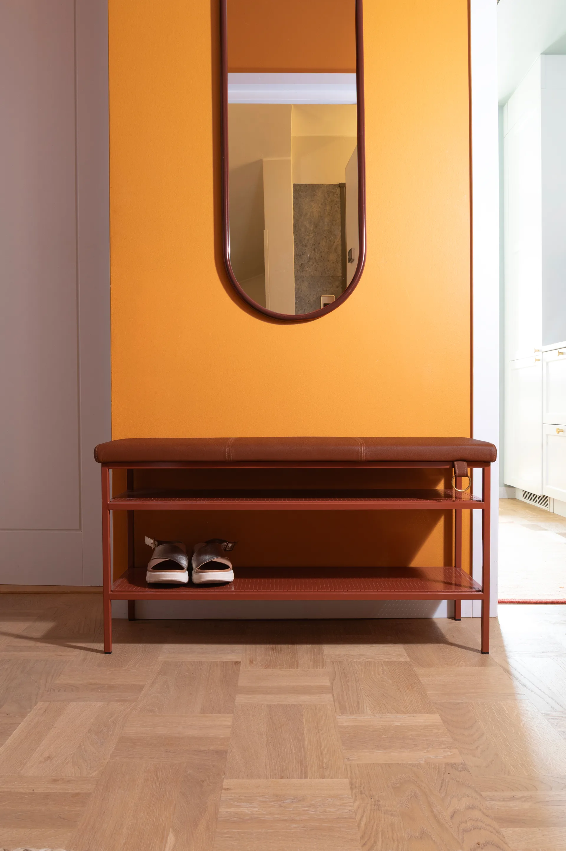 Étagère à chaussures Nancy, Cinnamon-vintage cognac Maze