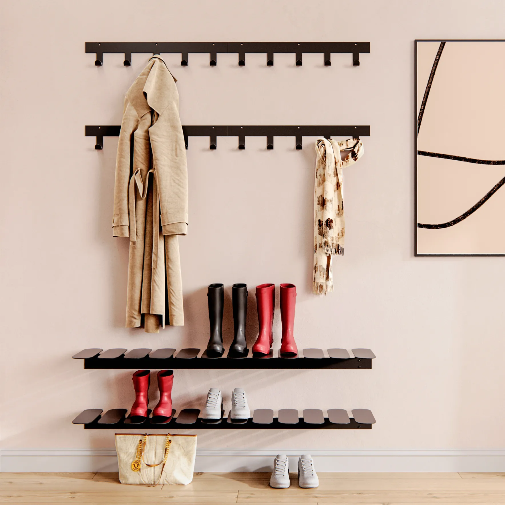 Etagère à chaussures Step, noir Maze