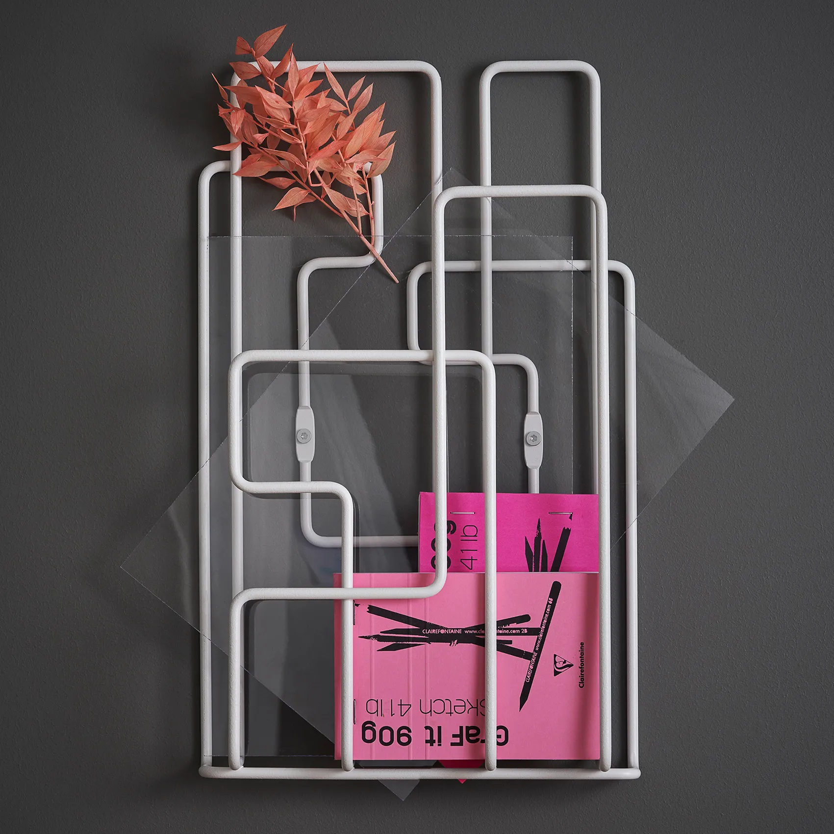 Etagère à journaux Little Saturday, Blanc Maze