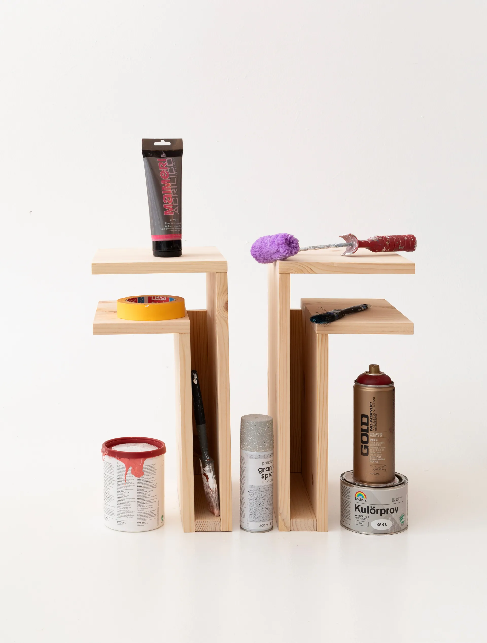 Étagère murale F-shelf Play DIY, Pin, gauche Maze