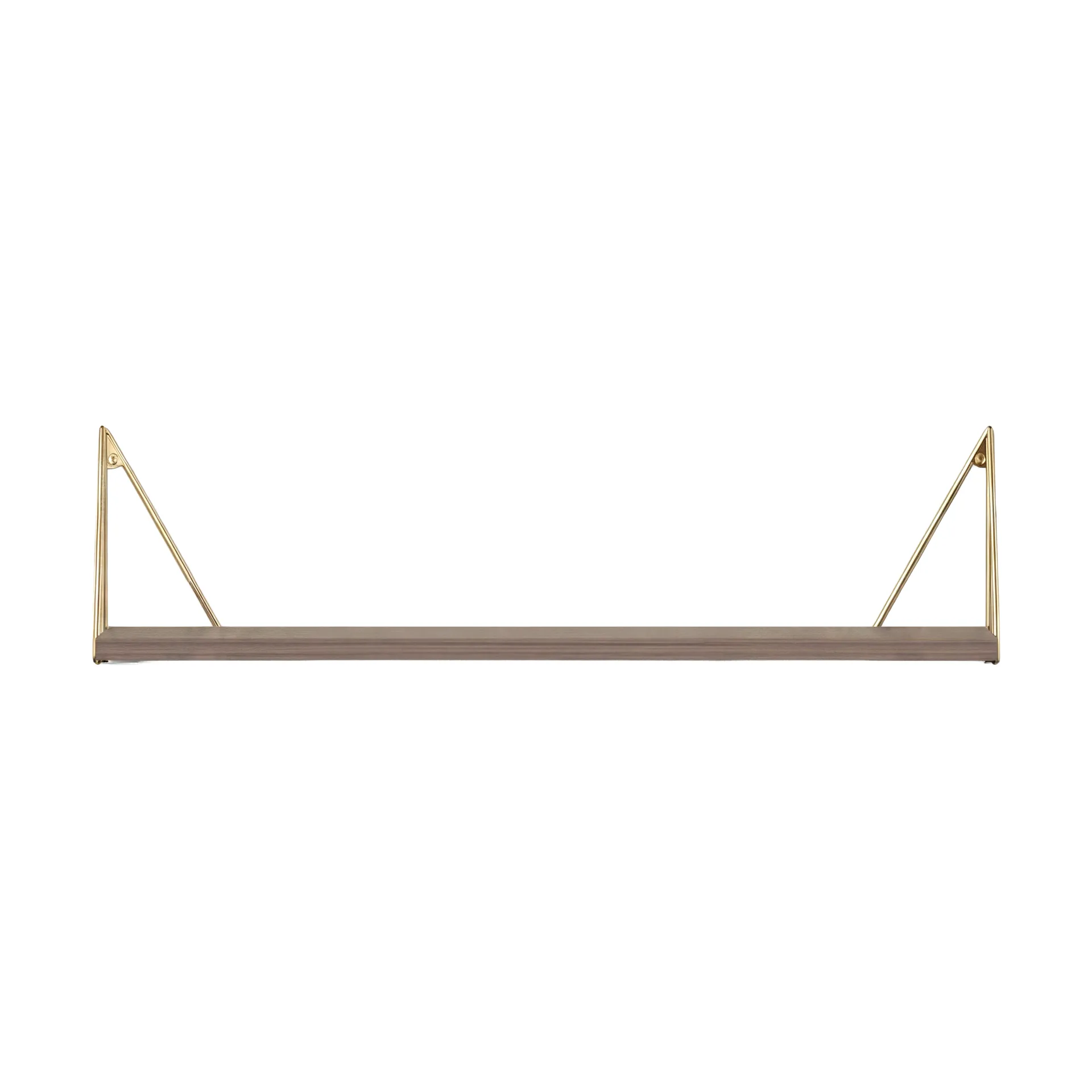 Maze Étagère Pythagoras, Noyer-laiton, 20x80 cm | Design Scandinave | Étagères & systèmes de rayonnage | Marron
