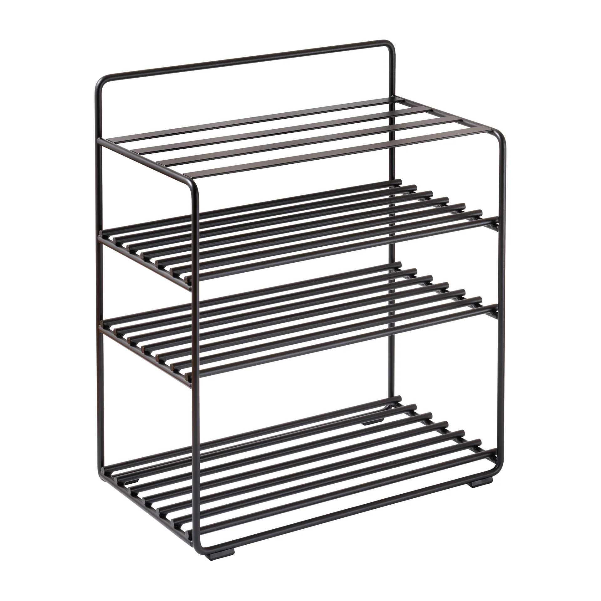 Étagère-tabouret Lower East Seat 50x28x58 cm, Black-cognac leather Maze