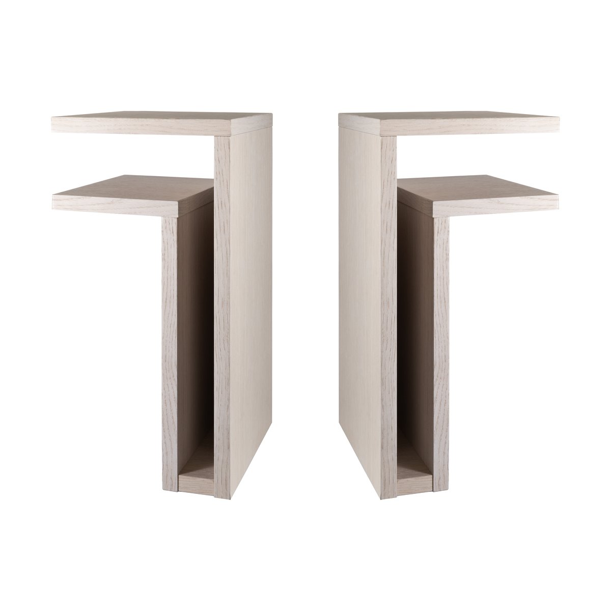 Maze F-shelf étagère murale chêne blanc droite + gauche 2 parties