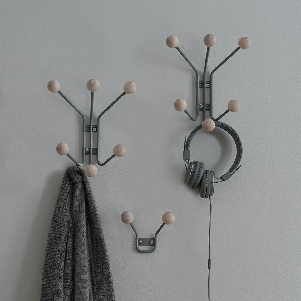 Patère Bill XS, gris Maze