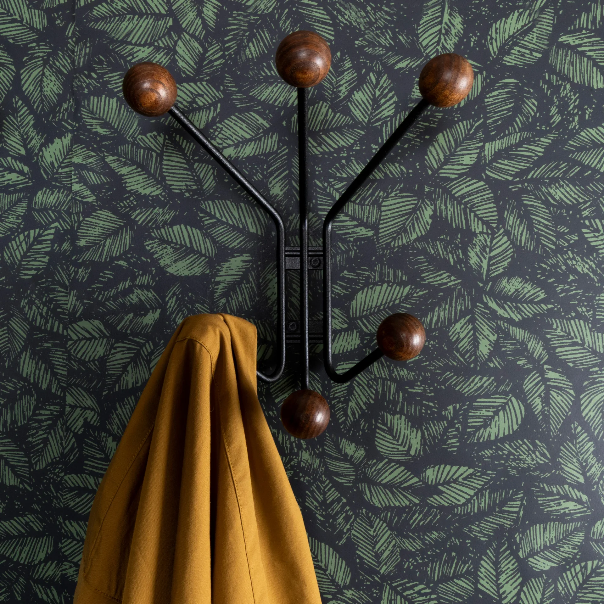 Patère Bill XS, Noir-marron foncé Maze