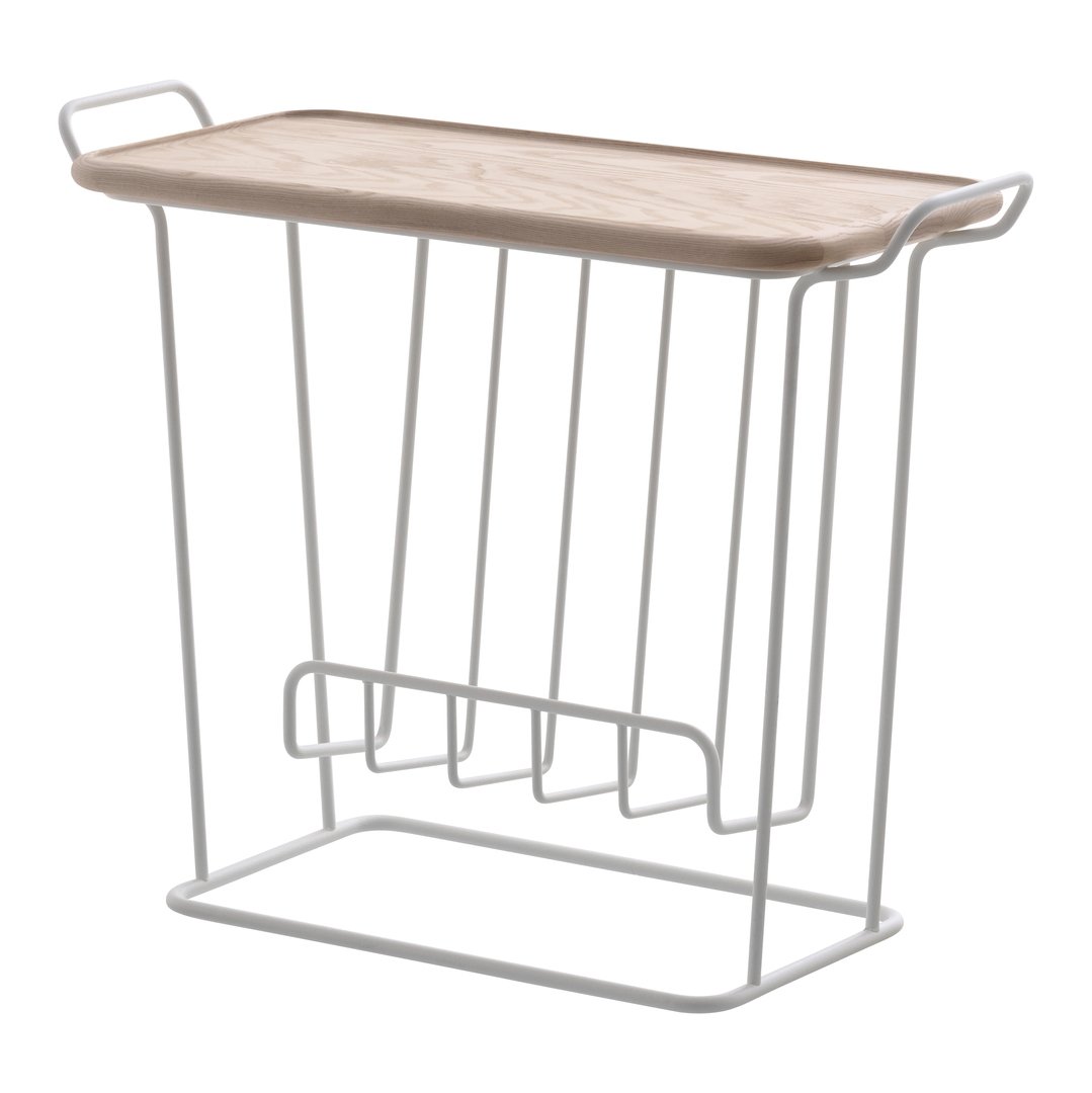 Maze Plateau Minnie Mae Wood Blanc-frêne clair | Design Scandinave | Tables d'appoint | Blanc