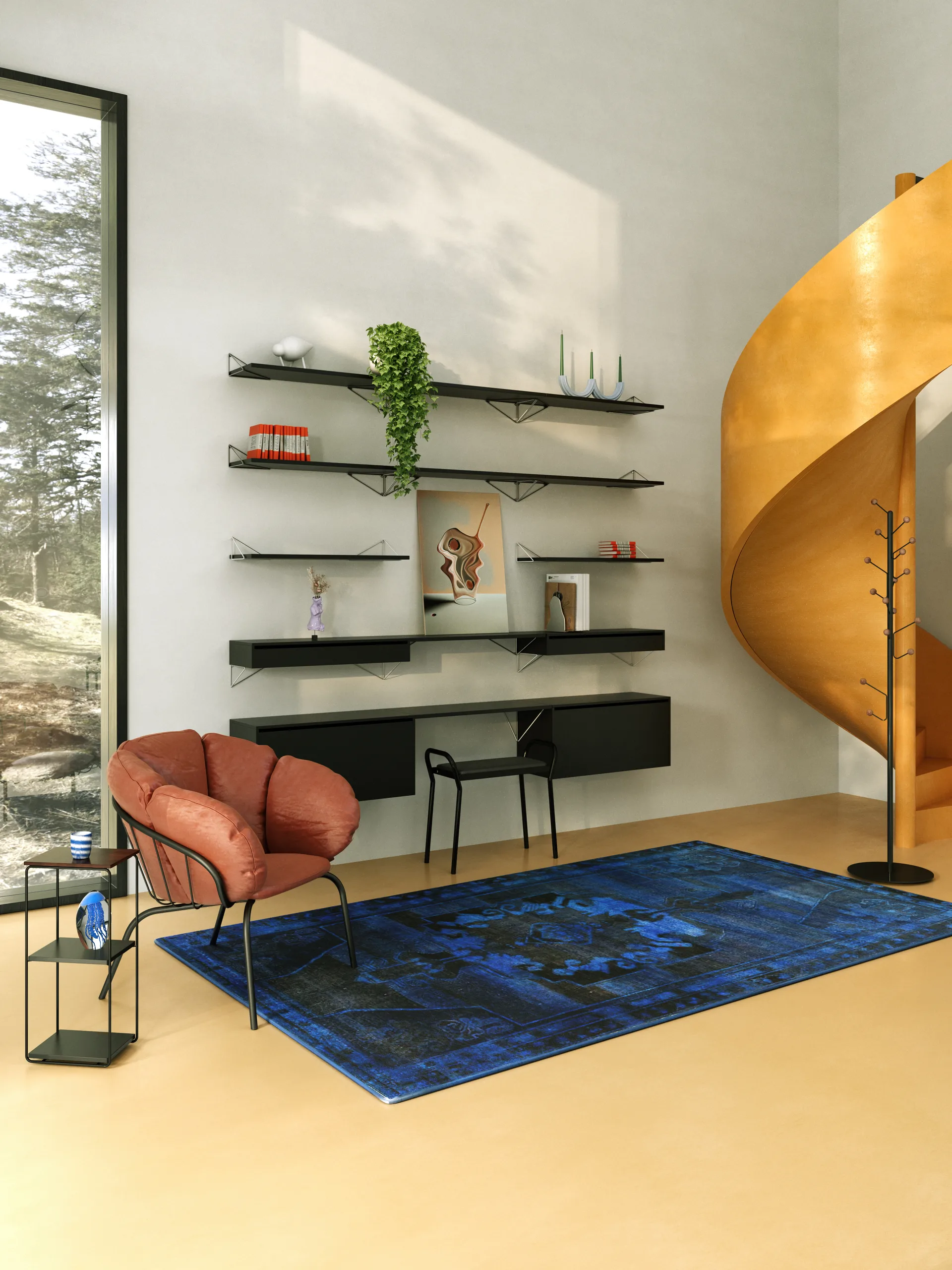 Porte-manteau Bill Floor, Noir Maze