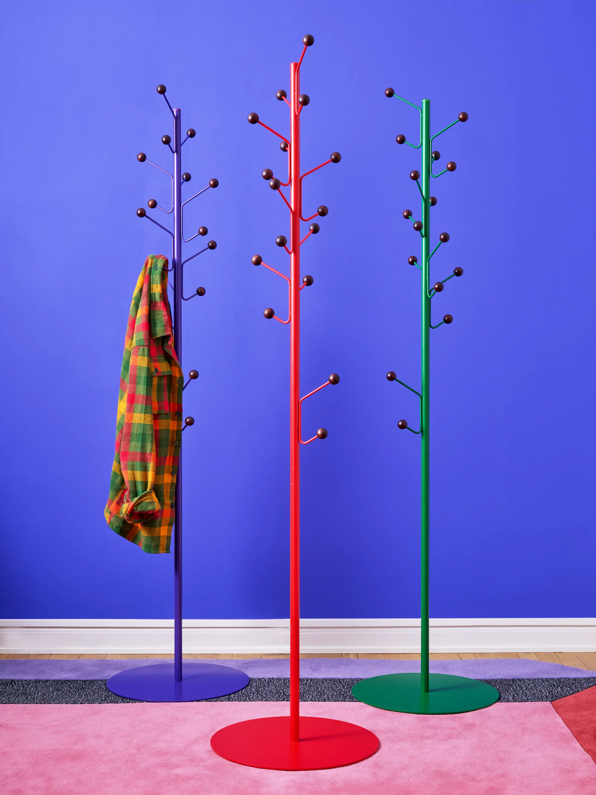 Porte-manteau Bill Floor, Vert-marron foncé Maze