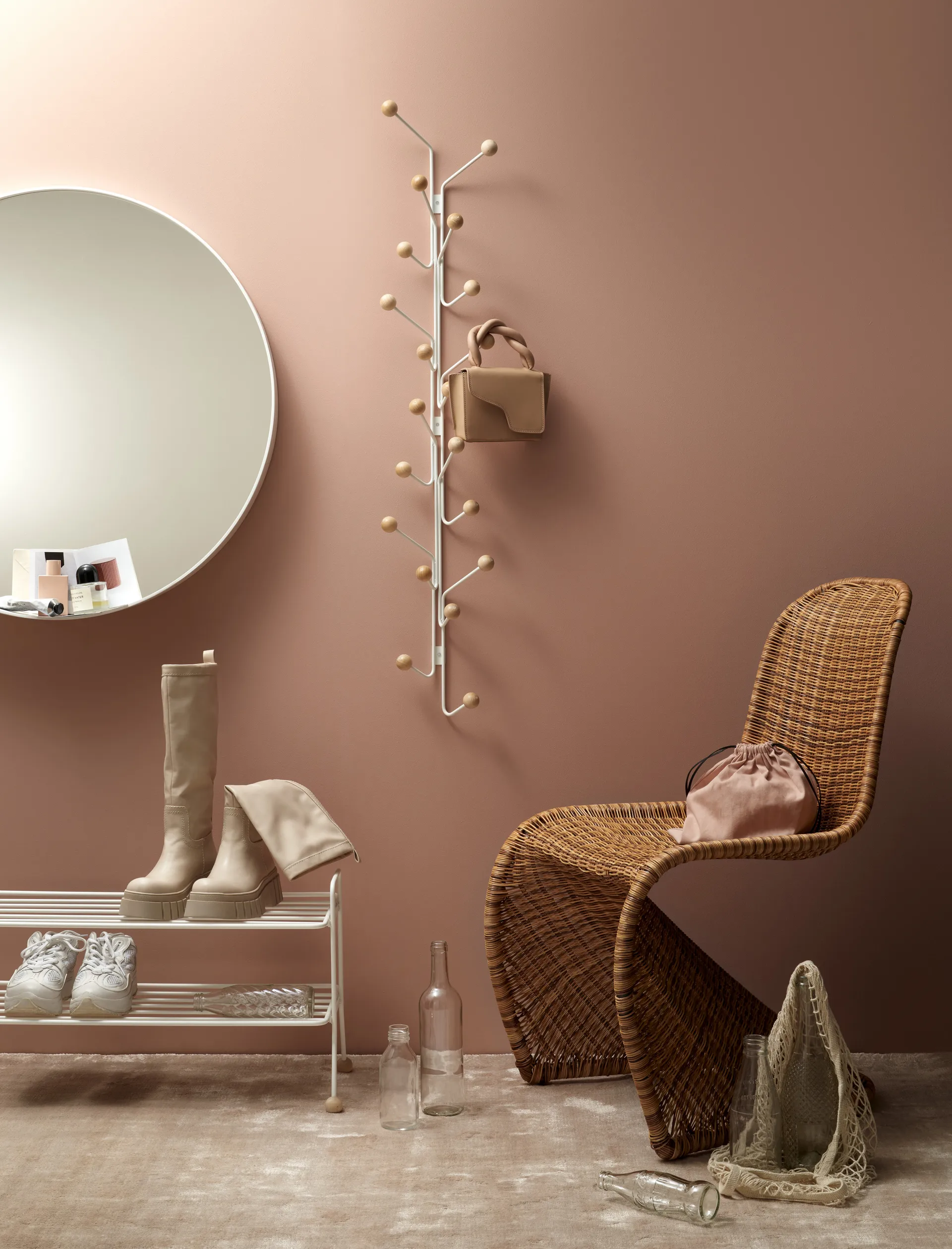 Porte vêtements Bill Vertical, Blanc Maze