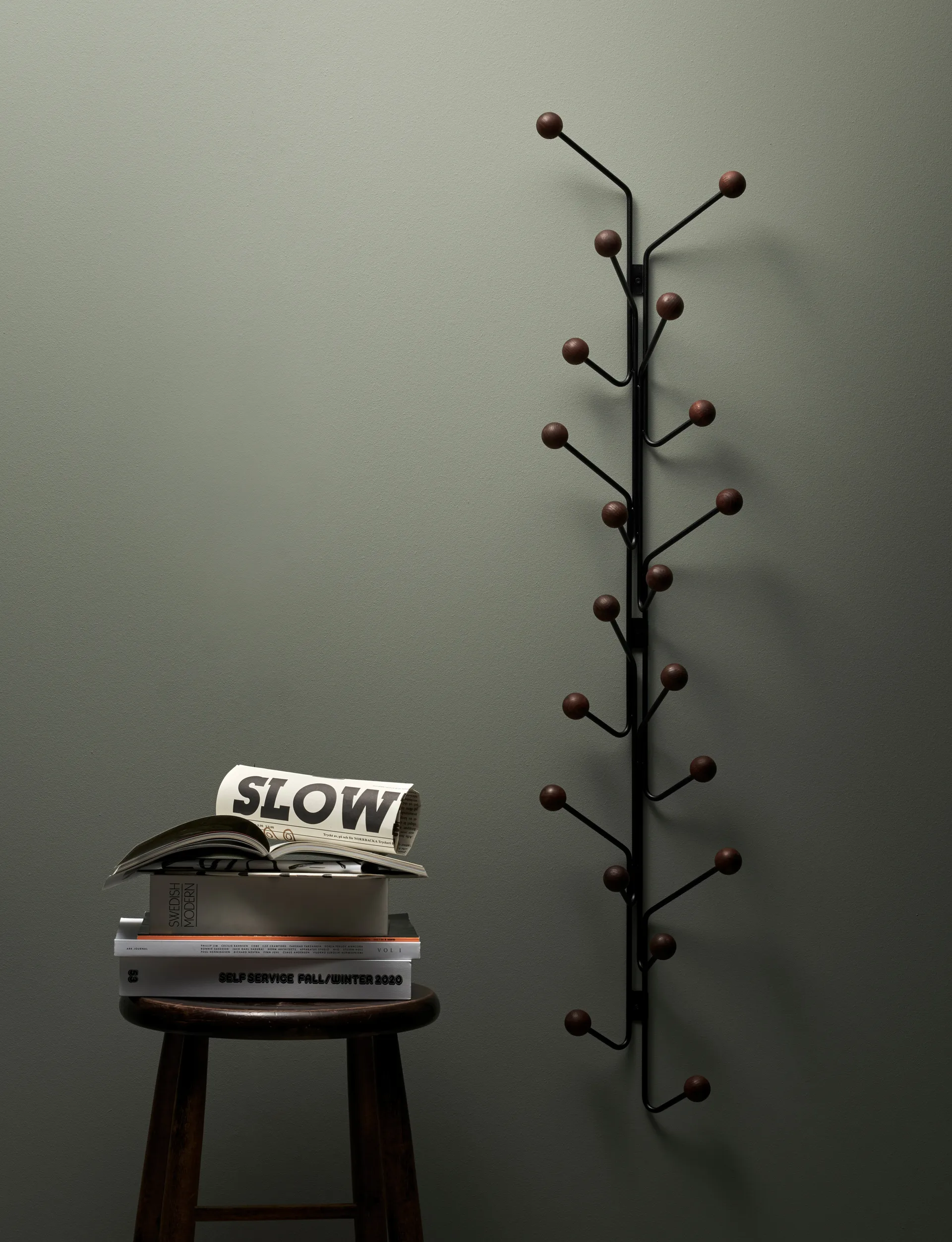 Porte vêtements Bill Vertical, Noir-marron foncé Maze