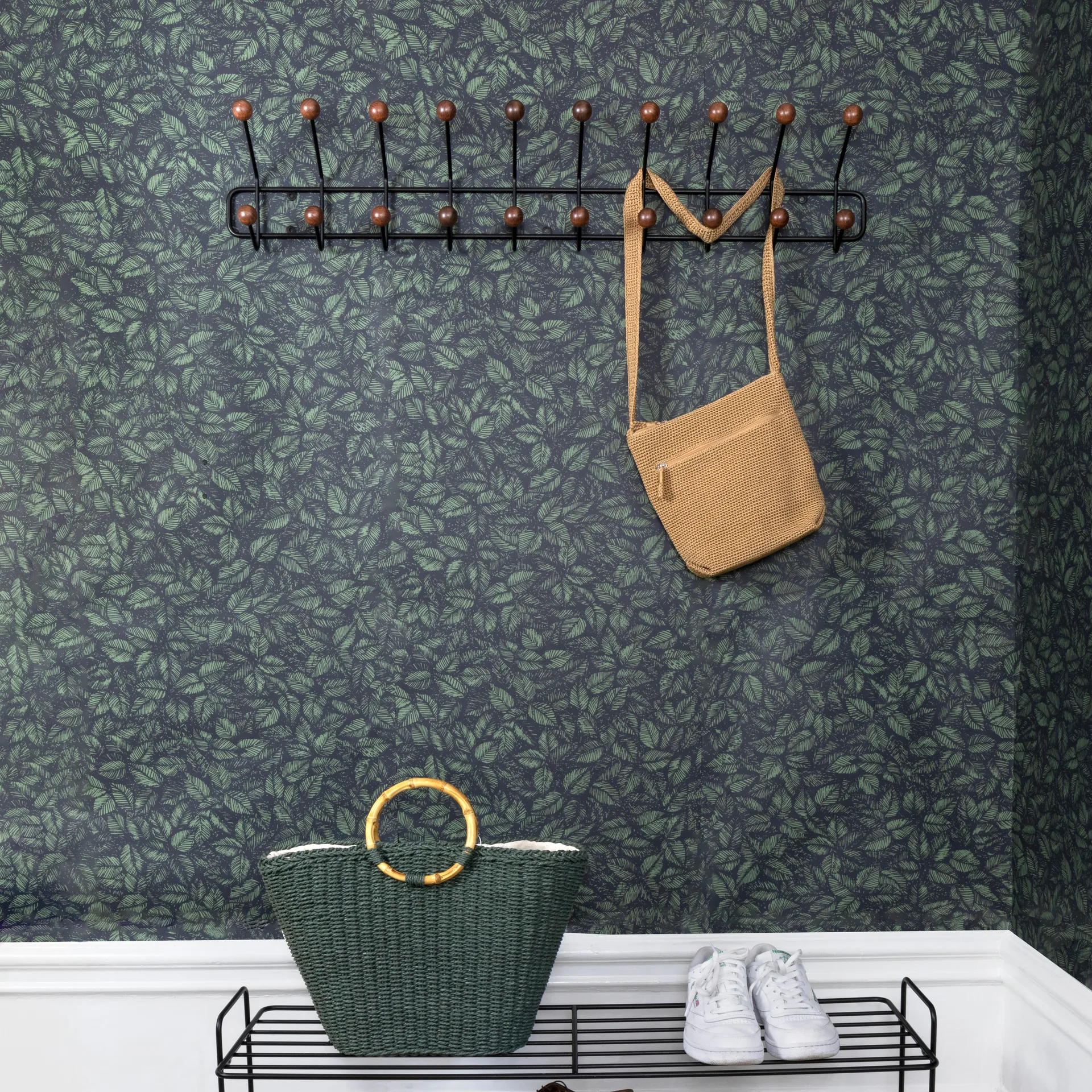 Support à vêtements Bill Horizontal L, Noir-marron foncé Maze