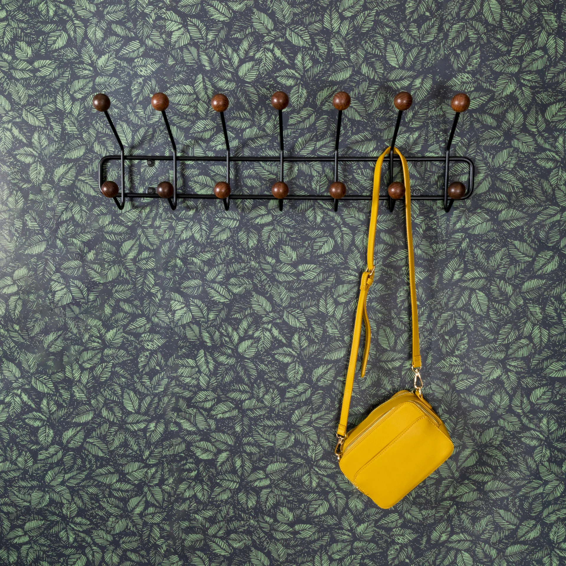 Support à vêtements Bill Horizontal S, Noir-marron foncé Maze