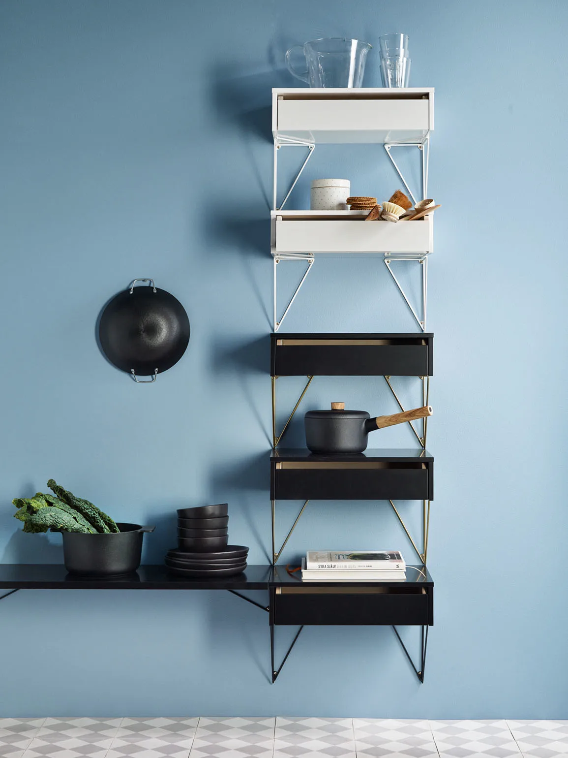 Support Pythagoras, lot de 2, noir Maze