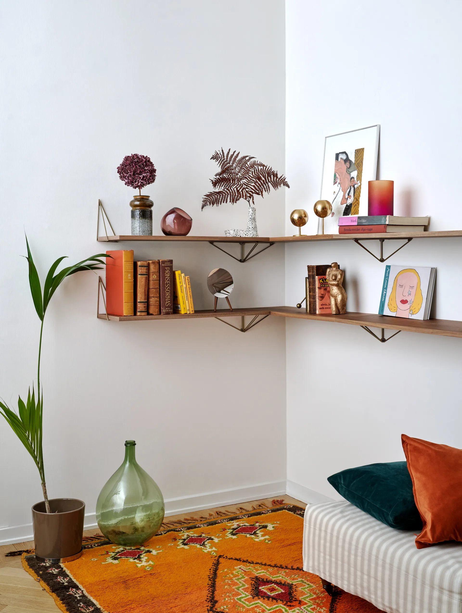 Système d'étagères Pythagoras Bundle B noyer-laiton Maze