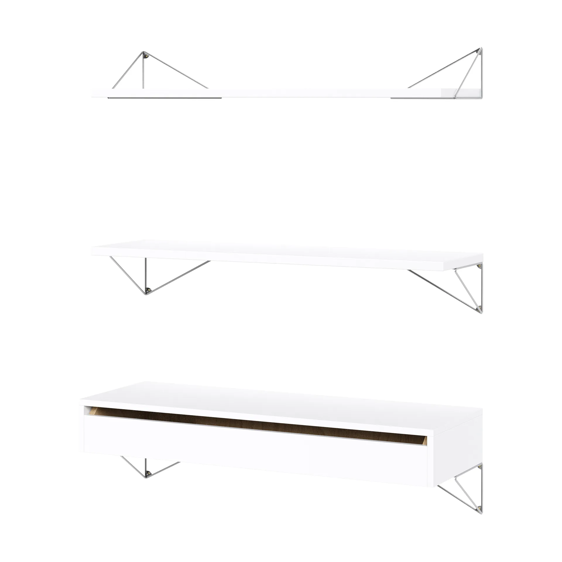 Système d'étagères Pythagoras Bundle C blanc-chrome,  Maze