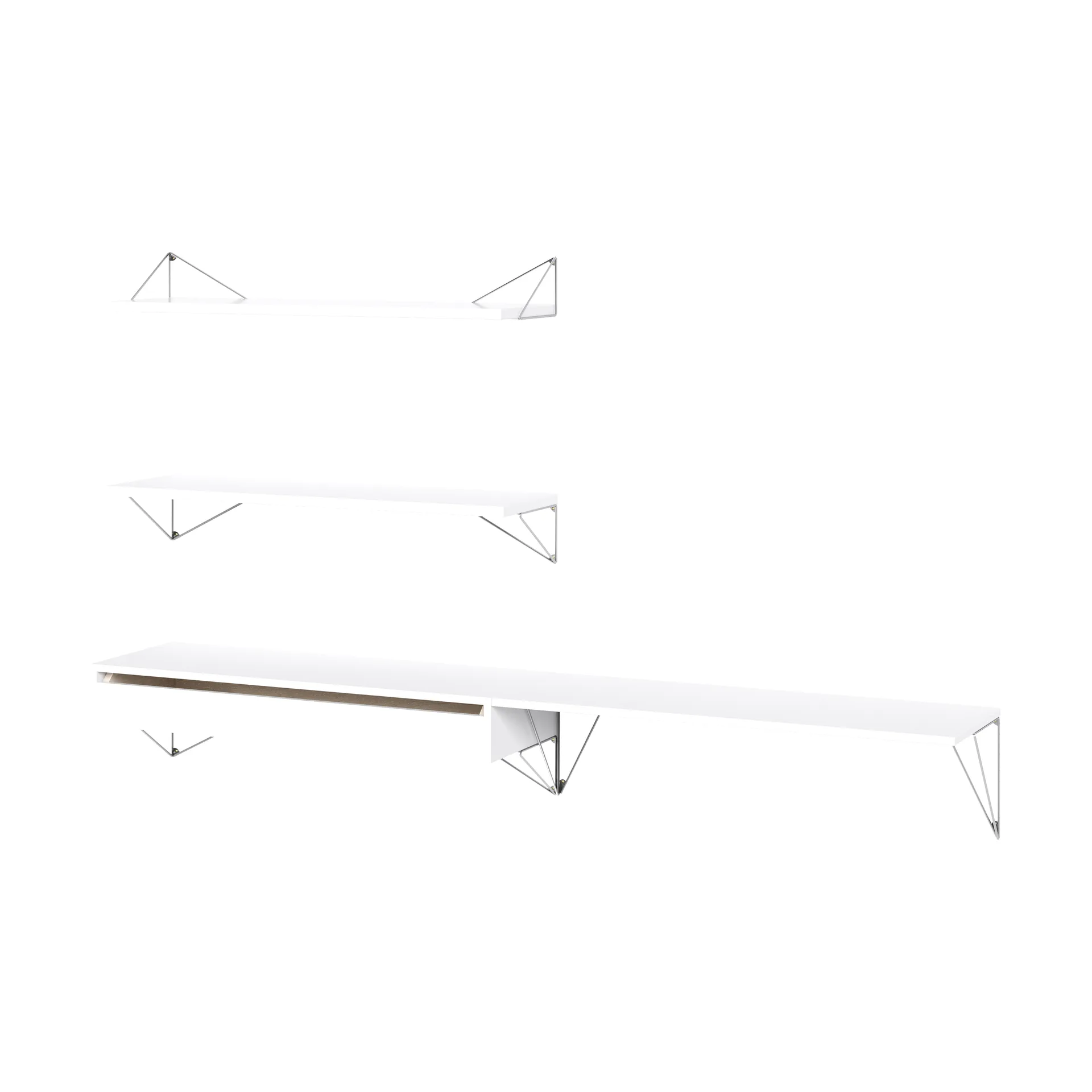 Système d'étagères Pythagoras Bundle D blanc-chrome,  Maze