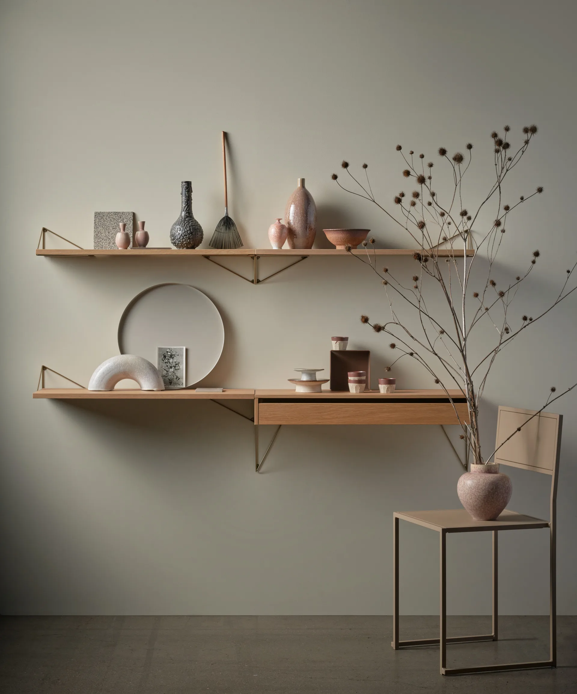 Système d'étagères Pythagoras Bundle D chêne-laiton Maze