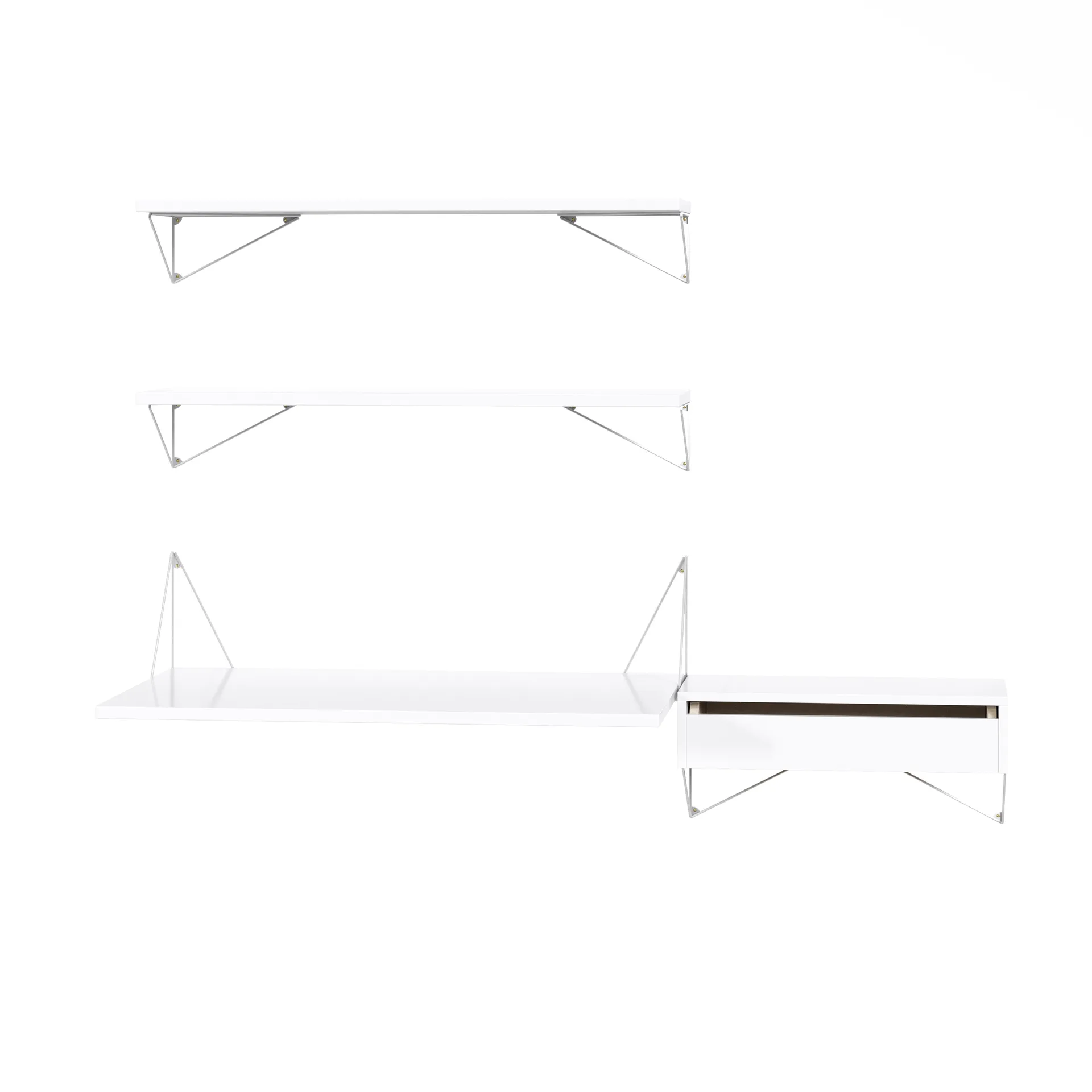 Système d'étagères Pythagoras Bundle E blanc-blanc Maze